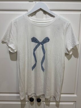 Loft Outlet gingham bow tee
